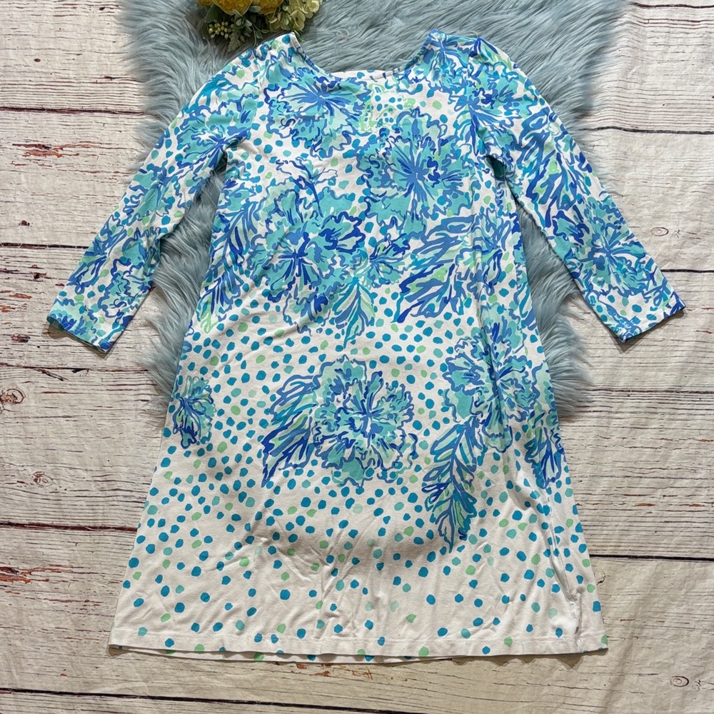 Lilly Pulitzer Ophelia Swing Dress in Blue White Karma Camellia Sz S
